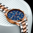 Luxury Fashion Mens Watches Men Business Stainless Steel Quartz Wrist Watch Man Sports Casual Leather Watch relogio masculino