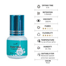 Yelix eyelash extension glue 0.5-1 Sec Fast Dry individual lashes glue sensitive eye Black/Clear eyelash glue lash extension
