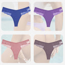 4PCS/Set Sexy Women Cotton Panties Lace Thong Underwear for Female Intimates Lingerie T-Back Floral Hollow Out Plus Size Panties