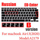 Russian silicone Keyboard Cover Protector for Macbook air13/12 /15/16pro touchbar A1706/A1466A1708/A1990/A1398/A2289/A1932/A2141