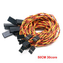 10pcs 10 / 15 / 30 / 50 / 100cm Servo Extension Cable 30 / 60coreFor Futaba JR Anti-interference Servo For RC Helicopter Part/