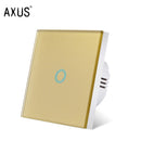 EU Touch Switch Sensor Switches No Neutral Wire Required LED Crystal Glass Panel Wall Lamp Light Switch 1/2/3 Gang AC100-240V