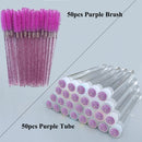 50pcs Reusable Eyelash Brush Tube Eye Lash Brush Eyebrow Brush Resin Drill Replaceable Mascara Wand Brushes Dust-proof