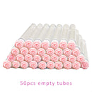 50pcs Reusable Eyelash Brush Tube Disposable Eyelash Wands Eyebrow Brush Replaceable Dust-proof Sparkling Broken Diamond Bottom