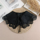 Linbaiway 2022 Lace Chiffon Doll Fake Collar Ladies Shawl Wrap Removable Detachable Embroidered False Collar Clothes Accessory