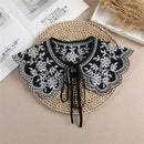 Linbaiway 2022 Lace Chiffon Doll Fake Collar Ladies Shawl Wrap Removable Detachable Embroidered False Collar Clothes Accessory