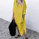 Women Shirt Dress Spring Summer Lapel Button Long Sleeve Side Split Dresses Elegant Solid Work Office Vestidos Female Tunic Robe