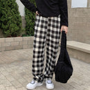 Plaid Thin pants women summer 2022 new high-waisted loose-fitting straight trousers dropshipping tug pants casual pants
