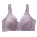 3PCS New Arrival Large Size Front Button Comfortable Gather Bra Breathable Thin Section Without Steel Ring Women Underwear 105
