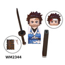 WM6116 WM6137 WM2344-A Demon Slayer Japanese Anime Uzui Tengen Rengoku Kyoujurou Tanjirou mini Action toy Figures Assemble toys