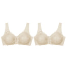 2PCS Sexy Front Closure Bralette Lace Plus Size Bra Push Up Underwear Crop Top M-5XL Seamless Brassiere Female Lingerie