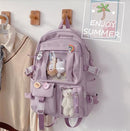 Large-capacity Cute Women Multi-Pocket Nylon Backpack Ins Junior High School Student School Bag Female Girl Backpack Laptop Book
