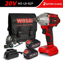 WOSAI 20V Cordless Brushless Electric Wrench Impact Wrench Socket Wrench 320N.m Li-ion Battery Hand Drill Installation