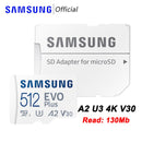 SAMSUNG PRO EVO Plus Micro SD 128GB 64GB Memory Card Micro SD Card 256GB TF Cards 512GB Flash Memory U1 U3 4K Microsd for Phone