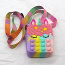 Hot Fidget Toys 2022 Push Bubbles Toy Rainbow Unicorns Premium Girls Push Bubble Bag Adult Antistress Squeeze Squishy Gifts