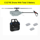 C127 2.4GHz RC Drone 720P Camera 6-Axis Wifi Sentry Helicopter Wide Angle Camera Single Paddle Without Ailerons Spy Drone RC Toy