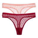 2PCS/Set Lace Sexy G-String Thongs Transparent Women&
