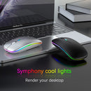 Bluetooth Wireless Mouse for Computer PC Laptop MacBook 1600 DPI Mice with RGB Backlight Ergonomic Rechargeable USB Gaming Mouse