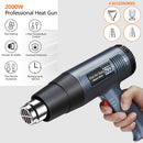 LCD Display Heat Gun 2000w Hot Air Gun Tool Handheld Electrical Heat Air Machine with 2-temp Settings 4 Nozzles