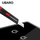 UBARO Eu AC100-240V Tempered Black White Crystal Glass Touch Switch Panel Wall Light Sensor Button 1/2/3 Gang 10A Interruptor