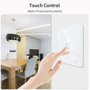 Bingoelec EU AC100-240V Tempered Black White Crystal Glass Touch Switch Panel Wall Light Sensor Button 1Gang 2gang LED Indicator