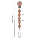 1pc Crochet Bunny Baby Pacifier Clip Chain BPA Free Wooden Beads Appease Soother Chain Clips Newborn Dummy Holder Nipple Clip