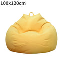 Lazy Sofa Cover Solid Chair Covers Without Filler Linen Cloth Lounger Seat Bean Bag Pouf Puff Couch Tatami Living Room Beanbags