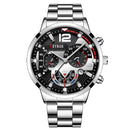 2022 Fashion Mens Watches Luxury Stainless Steel Quartz Wristwatch Calendar Luminous Clock Men Business Casual Leather Watch