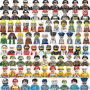 Mini City Professional Worker Figures Building Block Police Girls Fireman Military Soldier Movies Characters Figurine Bricks Toy