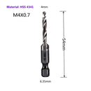 1-6pc M3 M4 M5 M6 M8 M10 Tap Drill Bits 1/4 Hex Shank Machine Hand Taps Titanium Coated HSS Drilling Tap Bits Thread Screw Tools