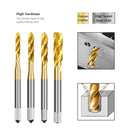 XCAN HSS Steel Screw Tap Titanium Coated Spiral Metric Thread Tap M2-M18 Machine Plug Tap HSS6542 Threading Tool Tap Drill Bit