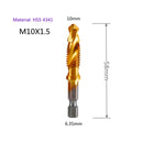 1-6pc M3 M4 M5 M6 M8 M10 Tap Drill Bits 1/4 Hex Shank Machine Hand Taps Titanium Coated HSS Drilling Tap Bits Thread Screw Tools