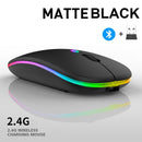 Bluetooth 5.0 Wireless With USB Rechargeable RGB Mouse BT5.2 For Laptop Computer PC Macbook Gaming Mouse 2.4GHz 1600DPI