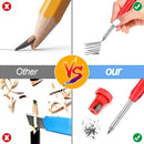 Solid Carpenter Pencil Set with 6 Refill Built-in Sharpener Deep Hole Mechanical Pencil Woodworking Tools Carpentry Scriber