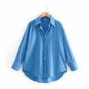Zevity New Women Simply Candy Color Casual Slim Poplin Shirts Office Ladies Long Sleeve Blouse Roupas Chic Chemise Tops LS9405