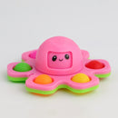 3IN1 Flip Octopus Poppit Toy Finger Spinner Toys Anti Stress Hand Fingertip Gyro Push Bubble Pop Change Face Poppit Toy Sensory