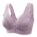 3PCS New Arrival Large Size Front Button Comfortable Gather Bra Breathable Thin Section Without Steel Ring Women Underwear 105
