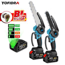 6/8 Inch Brushless Chain Saw Cordless Handheld Pruning Saw Portable Woodworking Electric Saw Cutting Tool with Lithium Battery