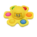 3IN1 Flip Octopus Poppit Toy Finger Spinner Toys Anti Stress Hand Fingertip Gyro Push Bubble Pop Change Face Poppit Toy Sensory