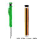 Solid Carpenter Pencil with Refill Built-in Sharpener Mechanical Woodworking Construction Pencil Line Drawing Marker Supplies
