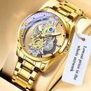 2022 New Men Watch Skeleton Automatic quartz Watch Gold Skeleton Vintage Man Watch Mens Watches Top Brand Luxury часы мужские