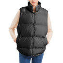 HXJJP Down Cotton Sleeveless Jackets Women Short Puffer Inflatable Vest Autumn Winter Loose Outerwear Bread Waistcoat 709