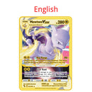 10000HP Arceus Vmax DIY Golden Pokemon Cards in English Iron Metal Pokmo Letters Kids Gift Game Collection Cards