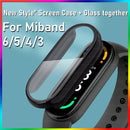 10D Film Glass for Xiaomi Mi band 6 5 7 4 Screen Protector Miband 6 5 Smart Watchband Full Protective Cover Case Strap Bracelet