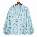 Embroidery Women Blouse Summer 2022 New Fashion Long Sleeve Female Smock Shirt Top Clothing Wears