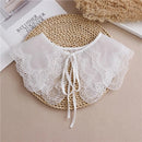 Linbaiway 2022 Lace Chiffon Doll Fake Collar Ladies Shawl Wrap Removable Detachable Embroidered False Collar Clothes Accessory