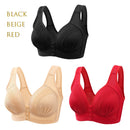 3PCS New Arrival Large Size Front Button Comfortable Gather Bra Breathable Thin Section Without Steel Ring Women Underwear 105
