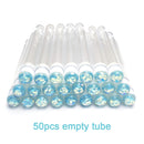 50pcs Reusable Eyelash Brush Tube Disposable Eyelash Wands Eyebrow Brush Replaceable Dust-proof Sparkling Broken Diamond Bottom