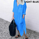 Women Shirt Dress Spring Summer Lapel Button Long Sleeve Side Split Dresses Elegant Solid Work Office Vestidos Female Tunic Robe
