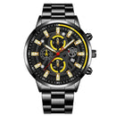 Fashion Mens Sports Watches Luxury Men Business Stainless Steel Quartz Wristwatch Man Casual Leather Watch relogio masculino